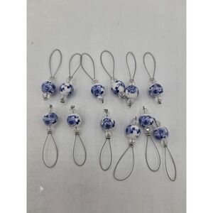 Knitter's Pride Zooni Stitch Markers 12 Pack Blooming Blue Floral